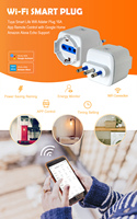 Adaptateur multiple Tuya, adaptateur WiFi intelligent, prise 16A, type italien, 250V, fonctionne avec Alexa Echo Google Home, adaptateur multiple