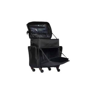 Bolsa de maquillaje de gran capacidad de doble capa, bolsa de equipaje con carrito de doble uso para artistas de maquillaje, caja de herramientas de maquillaje de almacenamiento de belleza - Product Image 4