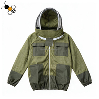 Veste d'apiculture respirante à 3 couches, ventilée, protection demi-corps avec voile amovible