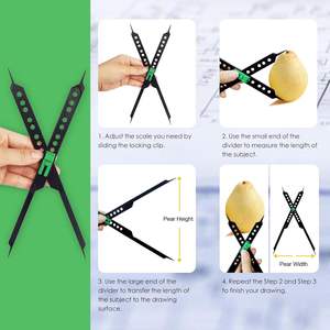 Regla de Dibujo de Tamaño Ajustable, Divisor Proporcional <span class=keywords><strong>con</strong></span> Detalles en Turquesa, Gran Venta - Product Image 2