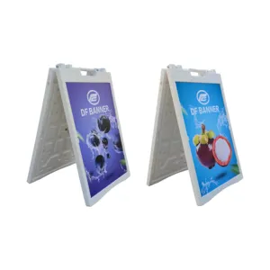 Durable Plastic Frame Waterflooding Type A-Shape Poster Banner Stand Foldable Display Rack for Promotion