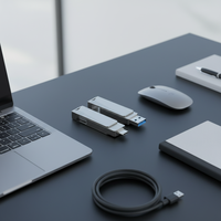 Flash Drive Metal Dual USB 3.2 Gen1 Ultra-Cepat Baru 256GB/512GB Garansi 2 Tahun untuk Transfer Data Laptop Smartphone Logo Kustom