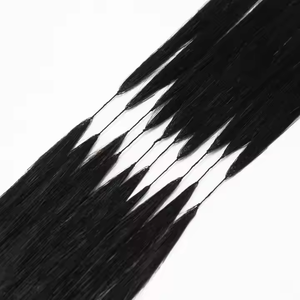 Extensions <span class=keywords><strong>de</strong></span> <span class=keywords><strong>cheveux</strong></span> humains au crochet à la ligne, avec nœuds invisibles, pré-séparées, sans nœuds, effet plume, 100% Remy - Product Image 1