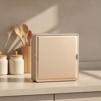 Boîte en métal carrée de luxe RTS, grande taille 240*240*68mm, personnalisable, pour gâteaux, collations, biscuits, bonbons, souvenirs, emballage cadeau vide