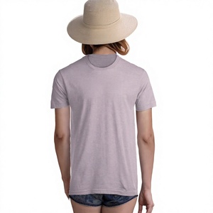 T-shirt unisexe à col rond, couleur unie, manches courtes, coupe classique, 100% coton tricoté, respirant, décontracté, toutes saisons - Product Image 2