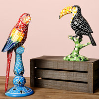 Statue de pellican en mosaïque de qualité supérieure, décoration intérieure de luxe, animaux, décoration, sculpture d'oiseau toucan coloré
