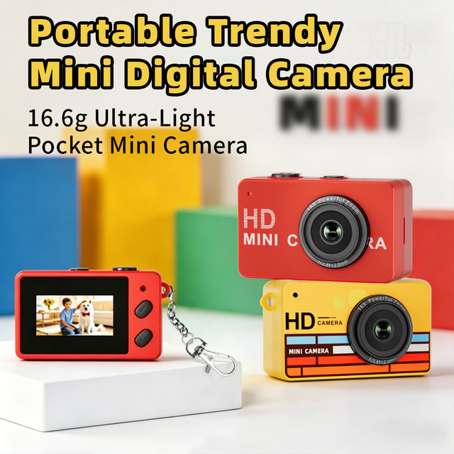 Mini Camera 1080P HD Thumb Video Recorder 16.6g Ultra Light IPS Screen 16X Zoom Type C Port Camcorder for Kids Gift