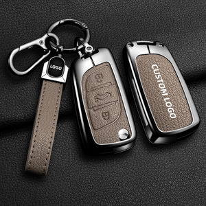 Étui de protection pour clé de voiture en alliage de zinc et cuir pour Citroën C4 <span class=keywords><strong>C5</strong></span> C4L Triumph, <span class=keywords><strong>coque</strong></span> de protection pour clé de voiture - Product Image 6