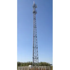 Tugas Ringan 45 Meter 3 Kaki Tubular Seluler Microwave Galvanis Isp Pylon Antena 5G Tiang 3 Kaki Kisi Menara Baja