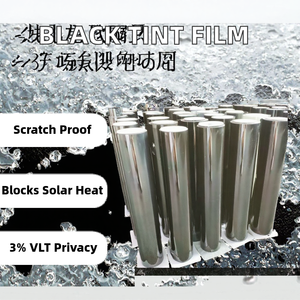ฟิล์มติดกระจกรถยนต์สีดำ 1 ชั้น ป้องกันแสงแดด PET ไวนิล 50 ซม. x 30 ม. 3% VLT ป้องกันรอยขีดข่วน สำหรับกระจกหน้ารถ - Product Image 2