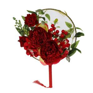 Éventail circulaire rétro en soie véritable, pour <span class=keywords><strong>bouquet</strong></span> <span class=keywords><strong>de</strong></span> <span class=keywords><strong>mariée</strong></span>, fleurs chinoises, livraison gratuite - Product Image 6