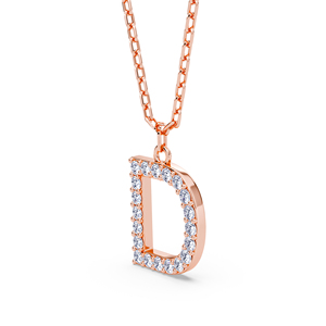 Colgante de Letra Mayúscula Personalizado de Moda con Diamante VVS VS EF Cultivado en Laboratorio de Primera Calidad en Plata de Ley 925 con Acabado en Oro - Product Image 1