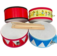 Tambour à main double face de 8 pouces, dessin animé, en bois et peaux en polyester, instrument de percussion professionnel pour la musique et les spectacles de défilés