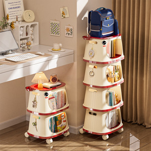 Childrens Snack Storage Rack 4 Layers Wheeled Movable <b>Trolley</b> Creative Multi Layer Large Capacity Storage Cabinet For Kids Room - Product Image 3