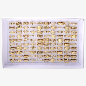 2025 Großhandel Mode Fine Jewelry <span class=keywords><strong>Rings</strong></span> Set Vintage Edelstahl Hip Hop Paar Ringe Custom - Product Image 1