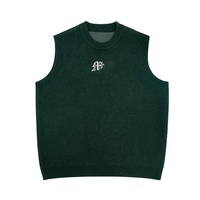 Simple lettre maillot de corps hommes ample décontracté col rond tricoté hommes tricots hommes concepteur tricot pull gilet
