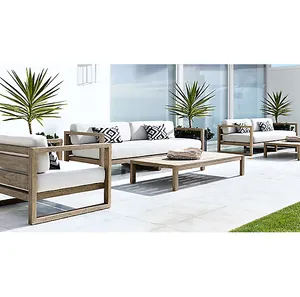 Outdoor Simple Classical Design Single And Double Seater Furniture Garden Patio Wood Teak Sofa