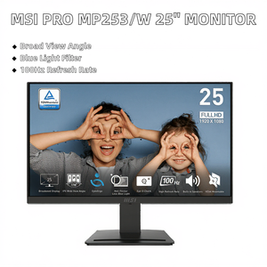 New MSI PRO MP253 24.5" IPS FHD 100Hz Business Monitor with Speaker HDMI DP VGA - Product Image 2