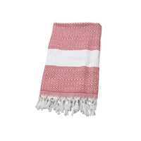 Serviette de plage turque en coton biologique, séchage rapide, écologique, motif géométrique, avec pompons