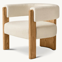 Chaises de salle à manger en chêne massif de style nordique moderne, écologiques, durables, avec trois supports et assise en tissu, design à 3 pieds