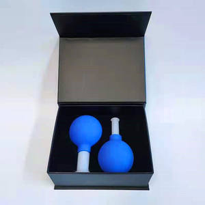 Jade Stone Ventouse VisageカッピンググラスAlat Pijat Wajahフェイシャルマッサージャーセット2 PVC + Jadeギフトボックスマッサージ真空カップ - Product Image 5