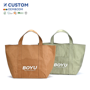 Dupont orta günlük kullanım kağıt çanta tek omuz çantası yıkanabilir Kraft pamuk keten astar dayanıklı doğal Ecobags mektup - Product Image 1