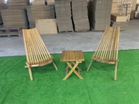 Chaise de pêche d'extérieur en bois d'acacia vietnamien de haute qualité/chaise de plage en bois de Camping