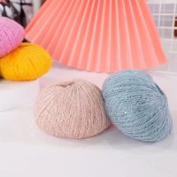 Écharpe de chapeau tricotée faite à la main bricolage fil mélangé de laine Mohair paillettes de soie d'or motifs teints
