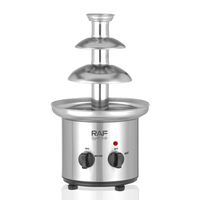 Fontaine à chocolat électrique RAF R.0009, 40W à 46W, tour à 3 niveaux en acier inoxydable, capacité de 1000g pour servir des desserts lors de fêtes