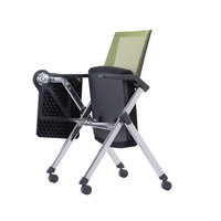 Chaise de formation pliante en maille Liyu pour salle de conférence avec tablette d'écriture, table d'étude et chaise de bureau tout-en-un