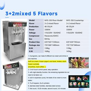 Máy làm kem tươi đông lạnh bằng không khí Mvckyi 5 vị, kèm chức năng làm kem sundae và kem tươi mềm, có chế độ chờ - Product Image 2