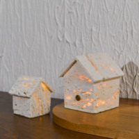 Nouvelle Lampe de Table en Travertin Beige Naturel, Éclairage Chaleureux, OEM pour Ramadan, Aïd, Décoration Arabe pour la Maison, Hôtel, Style Wabi Sabi