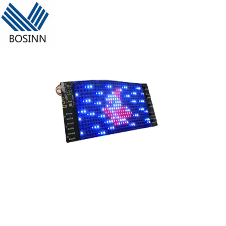 Panel de matriz LED Flexible, señalización de voz, pantalla de publicidad activa, TV, patrón de texto, animación, desplazamiento, pantalla Led