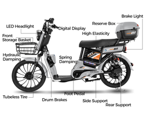 Seven-Color Jasmine Integrated-<b>Frame</b> Rear Hub 48V Brushless Hydraulic Disc Brakes Dual Suspension Lithium-Ion QCML-1 Integrated - Product Image 2