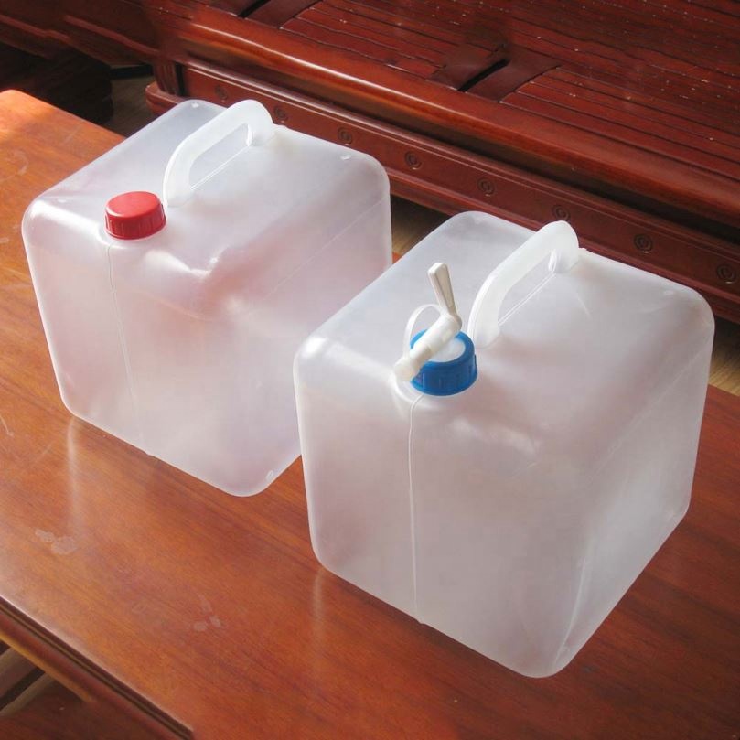 Plastic Tap Easy Handle Never Leaking 5L 10L 20L Foldable Water Container Jerry Can With Handle