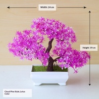 Vente en gros d'usine : Arbre Bonsaï en pin artificiel de 19 cm, plantes en pot, verdure, tiges, décoration intérieure pour salon, articles de décoration pour la maison