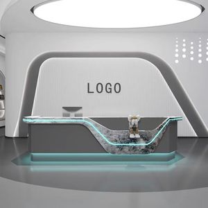 Bureau d'accueil moderne et minimaliste en marbre pour les établissements <span class=keywords><strong>de</strong></span> formation, les bureaux, les entreprises et les halls d'hôtels - Product Image 2