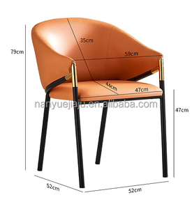 Sillón de hotel con estructura metálica de lujo Silla de comedor de restaurante contemporánea de cuero de poliuretano - Product Image 6