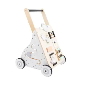 Manufacture Poussette multifonctionnelle à roues pour tout-petits âgés Nouveau modèle Trotteur en bois pour bébés