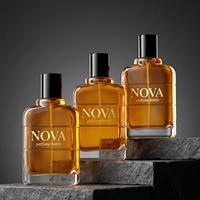 Botella de Perfume Vacía de 100 ml, de Vidrio Mate, Forma Plana, Atomizador de Fragancia en Spray, Base Gruesa, Envase Cosmético de Lujo con Caja de Cartón
