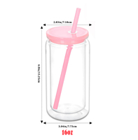 Gobelet en plastique transparent de 16 oz pour boule à neige avec trou pré-percé