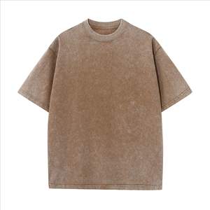 Kaos Vintage 230g Katun Combed yang Dicuci, Bernapas, Anti Kusut, Menyerap Keringat, Model Drop Shoulder Lengan Pendek - Product Image 3