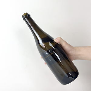 Factory Sale <strong>750ml</strong> Round Large Brown <strong>champagne</strong> Wine Glass <strong>Bottle</strong> with Stopper Lid - Product Image 2