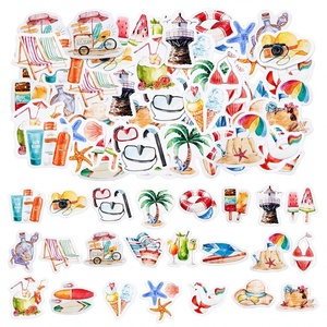Summer Cartoon Eco-Friendly UV Printed Decorative Stickers Irregular Vinyl Adhesive Decals Waterproof Reusable for Cake Phone - Product Image 3