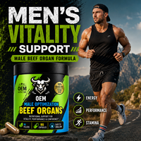 Capsules d'organes de bœuf nourri à l'herbe OEM – Complément alimentaire quotidien pour hommes, vitalité et santé de la prostate
