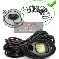 LLevo 6000K Pure White 2400lm 24W Underglow Light Led Rock Lights con arnés de 15 pies