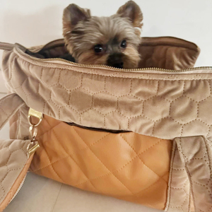 Outdoor <strong>Travelling</strong> Brown <strong>Dog</strong> Bag Carrier Custom <strong>Dog</strong> <strong>Name</strong> Carrier Purse with Pockets - Product Image 5