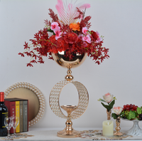 Support à fleurs en fer de luxe de haute qualité, décoratif pour fête, mariage, centre de table, vase à fleurs doré