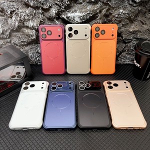 Deep cherry lens Conversion Magnetic Mobile phone case for iPhone 18 17 16 15 pro max soft touch frosted Air Cushion back cover - Product Image 1