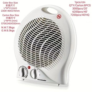Calentador de alta potencia de 2000W, calentador de calentamiento rápido, resistente al agua, ahorro de energía y bajo nivel de ruido, calentador eléctrico pequeño inteligente para oficina y hogar - Product Image 2